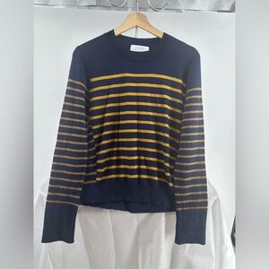 La Ligne navy and orange alpaca blend Striped Sweater